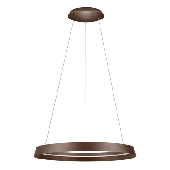 Lampadario moderno led circolare caffe spazzolato